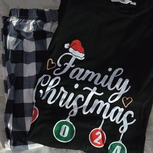 Family Christmas Kids Pajamas - Black and White
